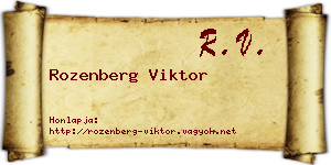 Rozenberg Viktor névjegykártya